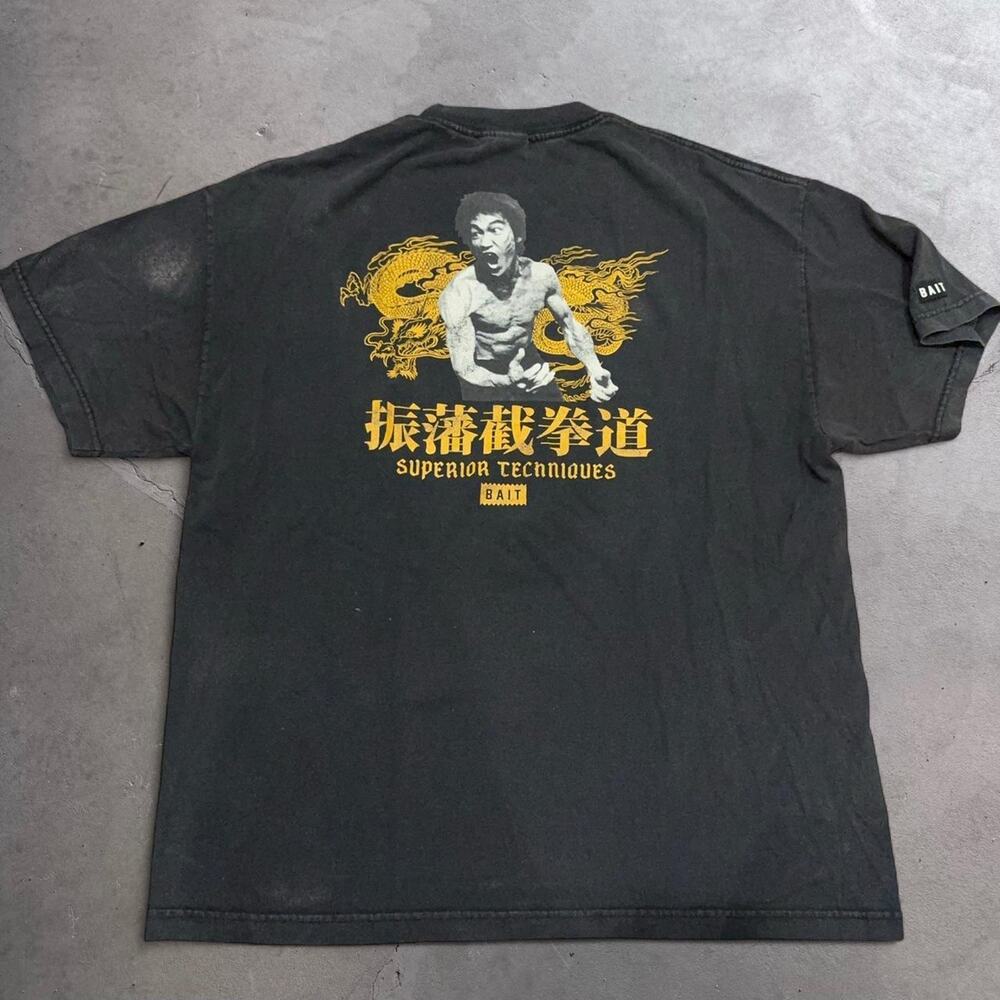 BAIT x Bruce Lee Superior Techniques TShirt Black Graphic Dragon Martial Arts XL